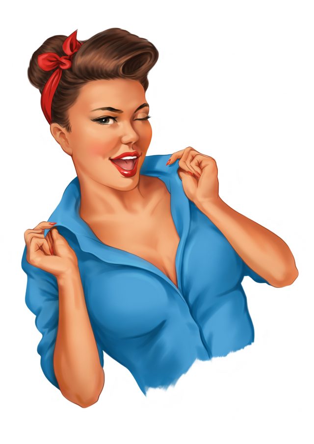 Rockabilly Pinup Girl in 1950's style